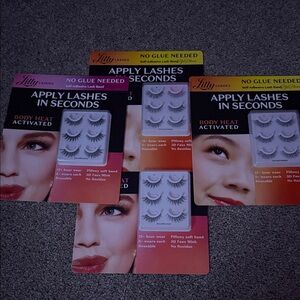 4 sets of Lilly Lashes Self-Adhesive Lashes - Black & Pink Packaging